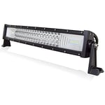 AUXTINGS 56cm(22 inch) 270W Courbe Triple rangée 7d Barre Lumineuse LED de Travail Spot inondation Combo Faisceau DC 12V-24V 6000K Offroad Véhicules 4x4 ATV Utvs