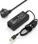 65W Chargeur Ordinateur PC Portable pour Lenovo Thinkpad X1 Carbon(Gen2/3/4) T440 T450 T460 X240 X250 X260 IdeaPad 300 Yoga 2 11 11s 13 20v 3.25a Interface carrée Adaptateur Alimentation