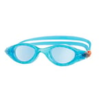 Zoggs Children's Panorama Junior Swimming Goggles with UV Protection, Wide Vision and Anti-Fog (6-14 Years), Blue/Orange/Tint Blue
