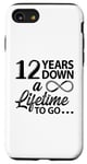 iPhone SE (2020) / 7 / 8 12th Wedding Anniversary Cute 12 Years Down A Lifetime To Go Case