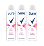 Sure Bright Bouquet Anti-Perspirant Aerosol Deodorant For Women 48hr 150ml x 3