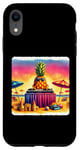 Coque pour iPhone XR Ananas Djs At Seaside Celebration. Dj Turntables colorées