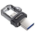 Sandisk Clé USB 3.0 SanDisk Ultra Dual avec double connectique Micro - 32 Go Argent/Noir -Pack promo : Lot de 2 clés + 1 OFFERTE