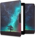 Étui Compatible Avec Kobo Aura One Coque - Étui À Rabat Magnétique Tablette Ereader Similicuir - Bleu-Gris-Noir