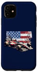 iPhone 11 Vintage Auto Racing Car American Flag 4th of July, Auto Race Case