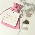 Self-Love Crystal Kit with Affirmation Card - Set of 3 Crystals Rose Quartz, Clear Quartz, Rhodonite