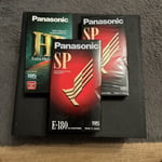 3  x Panasonic Blank VHS Cassette Tapes 180 mins HD Made in Japan New & Sealed