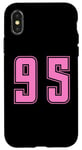 Coque pour iPhone X/XS Rose Numéro 95 Équipe Junior Sports Uniforme Numéroté