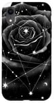 Coque pour iPhone XR Rose noire recouverte d'étoiles