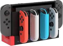 Usb Chargeur Compatible Avec Joy Con Pour Switch & Oled Model, Support De Station De Charge Pour Manettes Avec Led Indicateur - Rouge