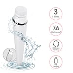 SZRYD Brosse de nettoyage électrique 3 en 1 étanche avec 2 brosses exfoliantes + 1 rouleau de massage du visage (charge USB)