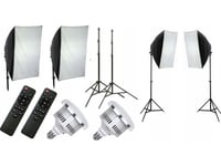 Studio Xrec 10W1 2X Led 1600W 3000-6500K Pilot Softbox 50X70 Stativ 230 / 2X Led803