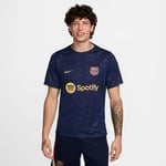 Barcelona Tränings T-Shirt Dri-FIT Academy Pro Pre Match - Navy/Guld - Nike, storlek X-Large