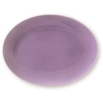 Lyngby Porcelæn Rhombe Color Oval Serveringsfad Lyslilla