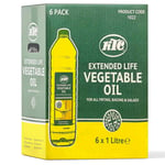 KTC Vegetable Oil Extended Life Frying Baking Salad Cooking Bottles Pack 6 x 1L