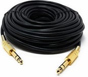 3 Metres 6.35mm to 6.35mm Gold Plated Stereo  AUX Audio Extension Cable Lead