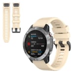 Garmin Fenix 6 tyylikäs silikoninen ranneke - Beige Beige