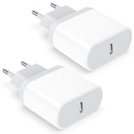 Chargeur USB C, 2-Pack Prise Rapide Replacement for iPhone 16/16 Pro/16 Pro Max/16 Plus/15/14/13/12/11/SE 2020/X/XS/XR/8/7/6, Pad, 20W Type C Secteur Charger Mural Alimentation Adaptateur Lynban