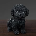 Söt Bichon Frise Skulptur Dekoration Simulerad Valp Husdjursmodell Modern Teddyhund Djurfigur Resinhantverk Sovrumsdekoration