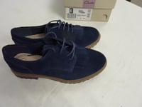 Clarks Ladies Shoes Griffin Mabel Navy Suede UK 4.5 Wide E Width New