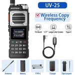 BF UV-25 10W Walkie Talkie Tri Band Wireless Copy Frequency NOAA FM 2-Way Radios