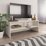 TV Cabinet Television Unit Engineered Wood 100X40X40cm High Gloss White