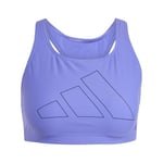 adidas Women's Big Bars Bikini Top, Cobalt Blue/Dark Blue, XS