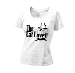 T-Shirt Femme Col V The Cat Lover Le Parrain Parodie Film Chat