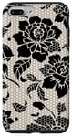 Coque pour iPhone 7 Plus/8 Plus Étui de téléphone esthétique pour iPhone avec mosaïque en dentelle noire