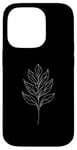 iPhone 14 Pro One Line Art Drawing Lilac Leaf Case