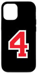 iPhone 12/12 Pro Jersey Number Uniform #4 Red, Four 4th Case