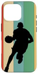 Coque pour iPhone 16 Pro Ballon de basket vintage pour homme et femme rétro vieilli