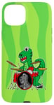 Coque pour iPhone 15 Plus Drumming T-Rex Jeu de tambours dinosaures