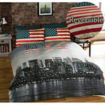 New York King Size Duvet Cover and 2 Pillowcase Bed Set Bedlinen Bedding NYC