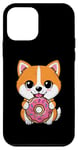 Coque pour iPhone 12 mini Shiba Inu mangeant un donut propriétaire de chien Shibas