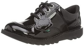 Kickers Junior Girl's Kick Lo Vegan Patent School Uniform Shoe, Vegan Black, 1 UK