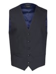 Lindbergh Black Technical Stretch Waistcoat Marinblå