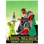 Wee Blue Coo Advert Drink Alcohol Champagne Royal Melchior King Bottle France Art Print Poster Wall Decor 12X16 Inch