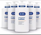 5 X E45 Body Lotion 500ml - E45 Moisturising Lotion with Pump