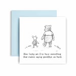 Huxters Birthday Card for Her– Pooh Saying Goodbye So Hard – Sweet Anniversary Friendship Cards for Him and Her – Birthday Cards for Husband and Wife – Boyfriend Girlfriend – 14.8cm