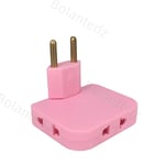 Multiprise EU Plug 3 AC Plug,Multiprise 1,Convertir 3 Prises Électriques d'Extension,Prise de Réalisation Rotative à 180 °,Adaptateur Secteur - Type Rose #B