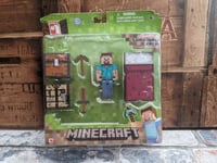 Minecraft Overworld Survival Pack Steve Action Figure Set - New Sealed
