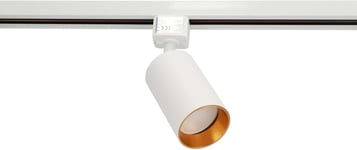 Spot Monophase Nalga Tc System Seva: Eclairage De Plafond,Luminaires Interieur Sur Rail Orientable Et Inclinable,Spot Led Plafonnier,Systeme De Rails,Ampoule Gu10 1P,Blanc-Or,777509