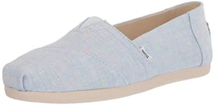 TOMS WOMEN ALPARGATA Light Blue Speckled Linen UK3.5