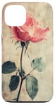 Coque pour iPhone 13 Rose grunge douce subtile florale vintage