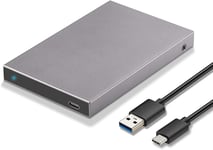 Boîtier De Disque Dur En Aluminium 2,5"" Usb C 3.1/3.2 Gen2 6 Gbit/S Adaptateur De Disque Dur Externe Avec Uasp Pour Disque Dur/Ssd Sata 2,5'' 7/9,5 Mm Compatible Avec Wd Seagate Ps4/5 Xbox Ect.(Q171)