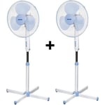 Lot de 2 Ventilateurs MPM Ventilateur sur Pied silencieux et oscillant, Diamètre de 40 cm, 3 vitesses de rotation, Angle ajustable,