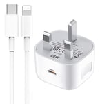 iPhone Fast Charger Plug and Cable New Apple iPhone USB C to Lightning Wire and Plug 20W Fast Charge for iPhone 14/14 Pro/13/13 Pro/12/12 Pro/11/SE/10/8,iPhone USB Type C Charging Plug and Lead