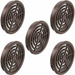 5x Grille de ventilation aération ronde en plastique diamètre encastrement 43mm hauteur 7mm Cache Protection Plafond Mur Menuiserie, marron foncé