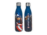 H&H Capitan America Bouteille isotherme pour enfant, en acier inoxydable, décorée, 0,5 l, hermétique, sans BPA